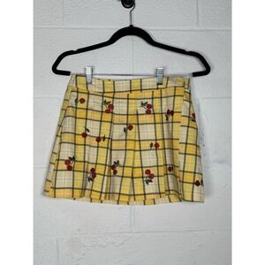Forever 21 Yellow Plaid Cherry Mini Skort‎ – Clueless Y2K Preppy, Size Small